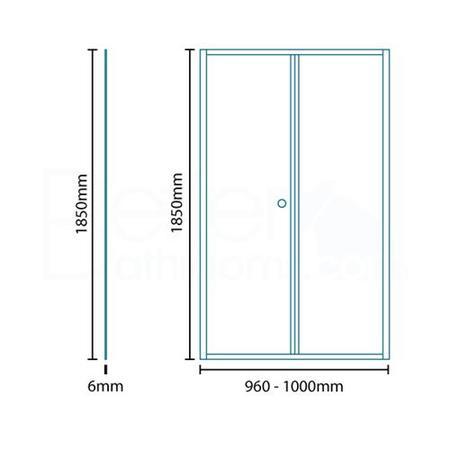 Bi-Fold Shower Door - 1000mm - 6mm Glass - Aquafloe