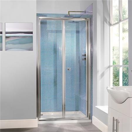 GRADE A1 - Bi-Fold Shower Door 1000m - 6mm Glass - Aquafloe Range