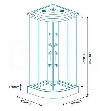 GRADE A1 - Aqualine Shower Cabin - Part 2 - Front Door Panel