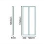 Bi-Fold Shower Door - 700mm - 6mm Glass - Aquafloe
