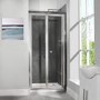 GRADE A1 - Bi-Fold Shower Door 900mm - 6mm Glass - Aquafloe Range