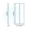 Bi-Fold Shower Door 760mm - 6mm Glass - Aquafloe Range