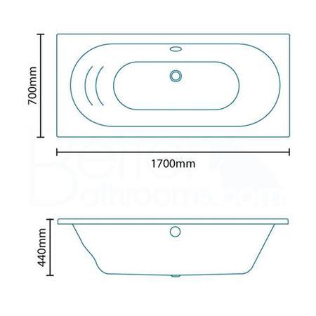 1700 Duo 11 Jet Whirlpool Bath