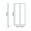 GRADE A2 - 800mm Bi-Fold Shower Door 6mm Glass - Aquafloe