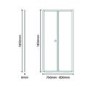 Bi-Fold Shower Door - 800mm - 6mm Glass - Aquafloe