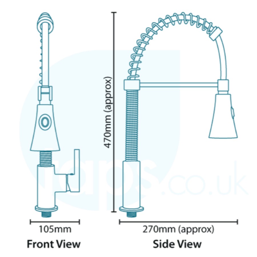 GRADE A1 - Viterbo Pull Out Kitchen Tap