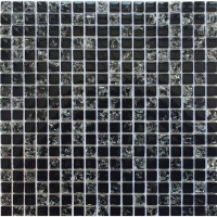Black Crackle Glass Wall Mosaic