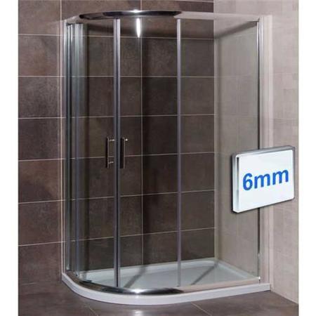 Aquafloe 6mm 1200 x 900 Offset Sliding Door Quadrant Enclosure 