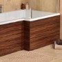 1670 Walnut L Shaped Shower Bath Panel