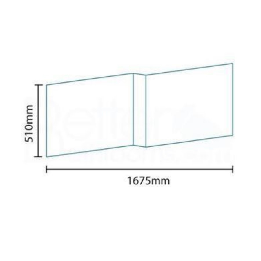 1670 Walnut L Shaped Shower Bath Panel