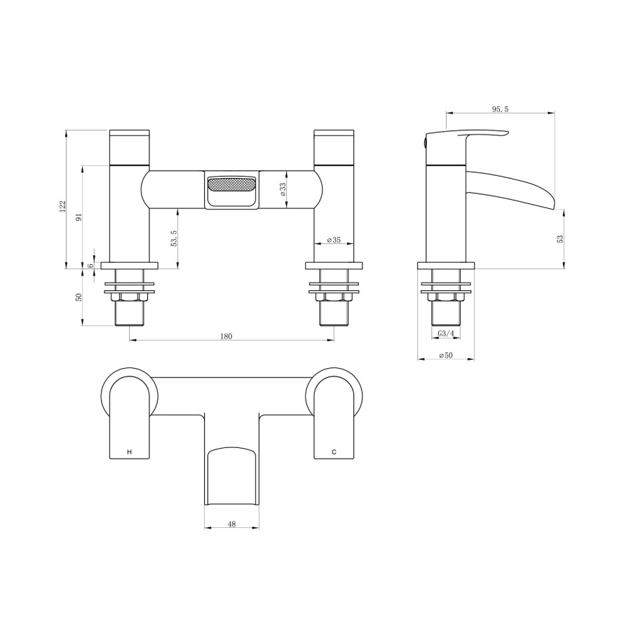 Sino Waterfall Bath Filler Tap