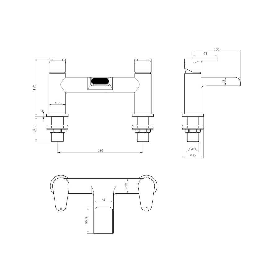 Waterfall Bath Filler Tap - Mara Range
