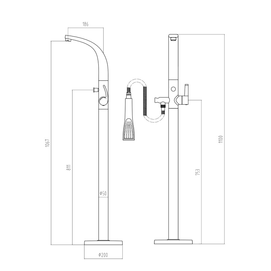 Freestanding Bath Shower Mixer Tap - Thea Range