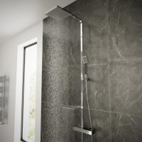 GRADE A1 - Vira Square Thermostatic Shower Set with Dual Valve