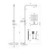 GRADE A1 - Thermostatic Mixer Bar Shower with Square Overhead &amp; Handset - Vira