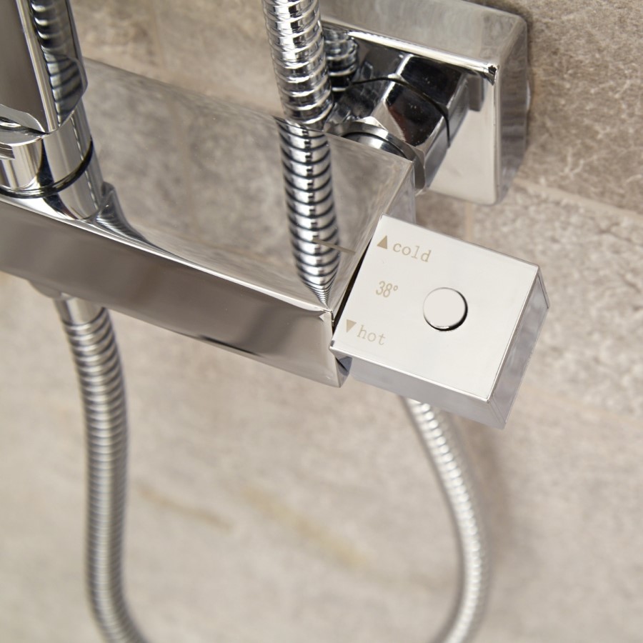 GRADE A1 - Vira Square Thermostatic Shower Set with Dual Valve