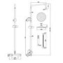 GRADE A1 - Vira Round Riser Slide Shower Rail Kit with Dual Valve 