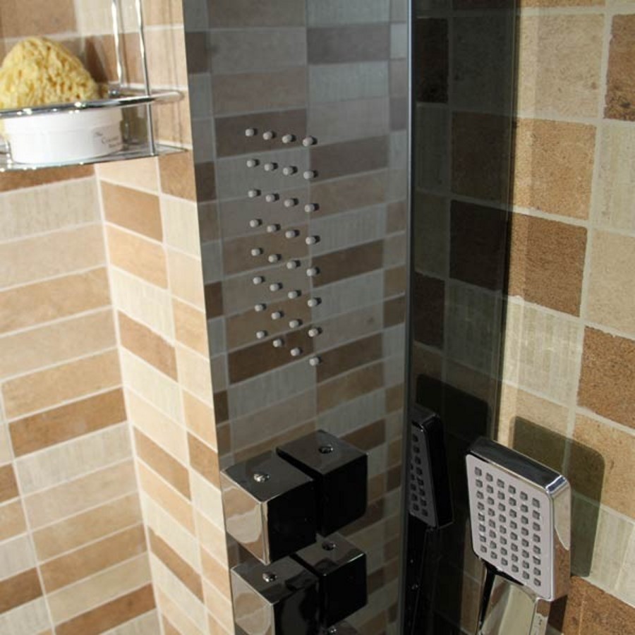 Aspire Black Thermostatic Shower Tower Panel
