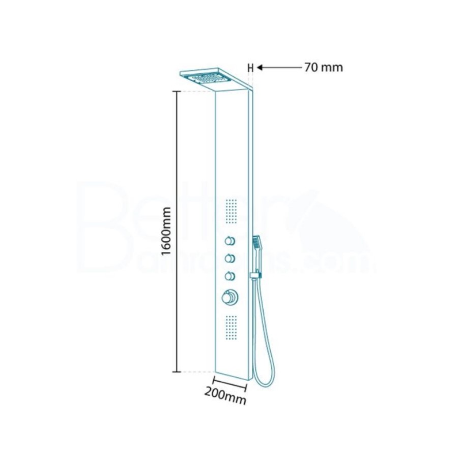 Aspire Black Thermostatic Shower Tower Panel