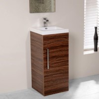 TD 400mm Floorstanding Vanity Basin Unit - Single Door - Walnut
