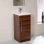 TD 400mm Floorstanding Vanity Basin Unit - Single Door - Walnut