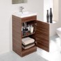 TD 400mm Floorstanding Vanity Basin Unit - Single Door - Walnut