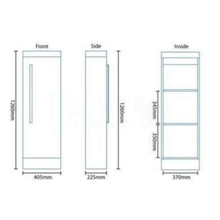 TD 1200mm Floor Standing Storage Unit - White Single Door Bathroom Cabinet