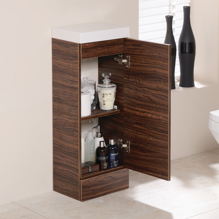 305mm Floor Standing Single Door Cabinet Walnut - TD
