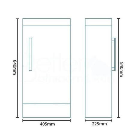 405mm Floor Standing Single Door Storage Unit Walnut- TD