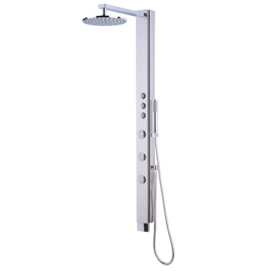 Press Chrome Thermostatic Shower Tower Panel