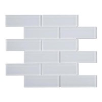 30cm x 37.5cm Polar Glass Medium Brick MosaicSheet