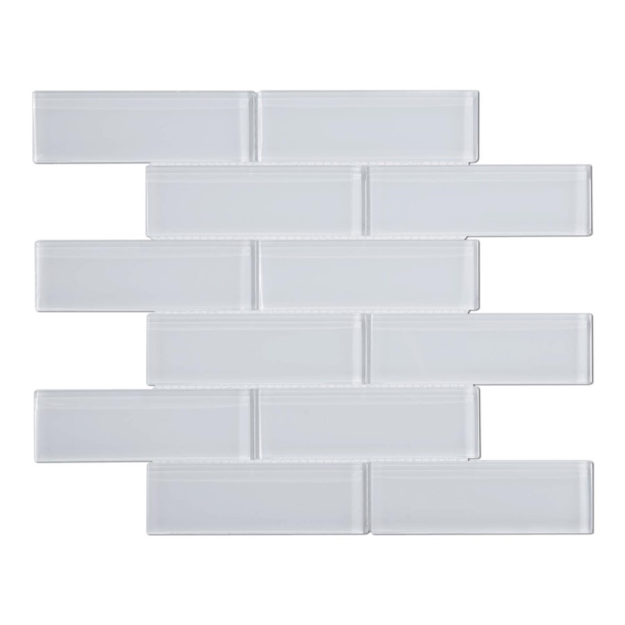30cm x 37.5cm Polar Glass Medium Brick MosaicSheet