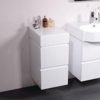 Madrid 350mm Wall Hung Storage Unit - White 2 Drawer Cabinet