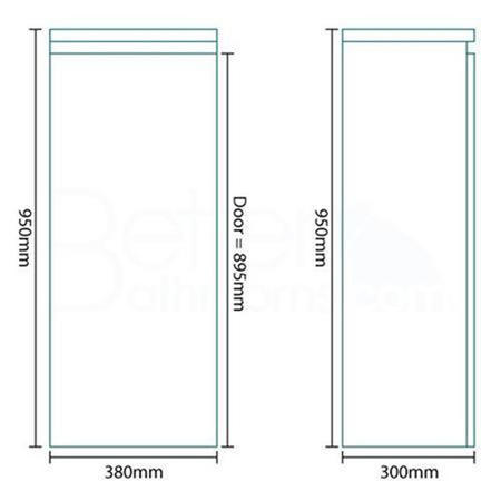 380mm Wall Hung Single Door Storage Unit White - Barcelona