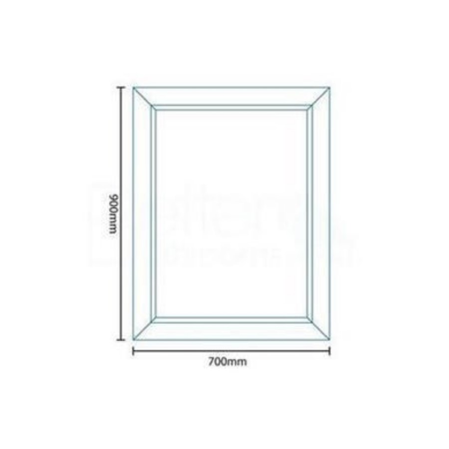 Cream Gloss Frame Bathroom Mirror 900 x 700mm - Valencia