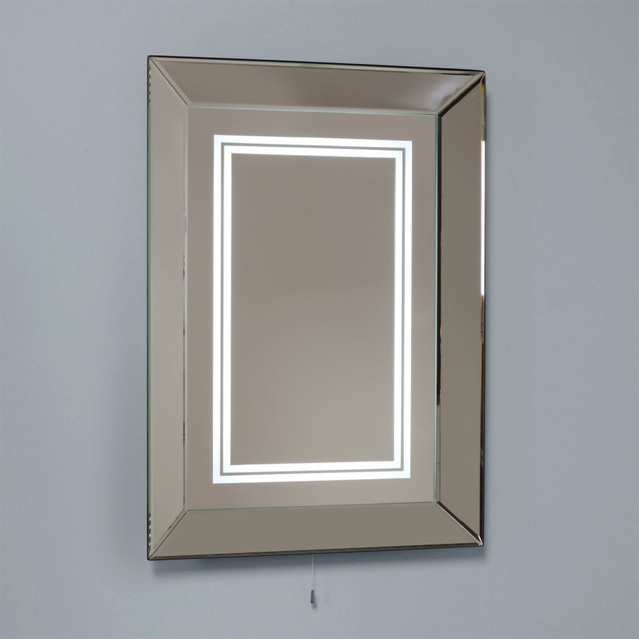 700mm Wall Hung Portrait Mirror - Illuminated LED Glass Mirror - Concavo Range