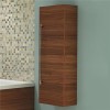 1200mm Wall Hung Bathroom Cabinet - Walnut Storage Unit Single Door - Aspen Range