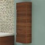 1200mm Wall Hung Bathroom Cabinet - Walnut Storage Unit Single Door - Aspen Range