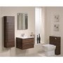 1200mm Wall Hung Bathroom Cabinet - Walnut Storage Unit Single Door - Aspen Range
