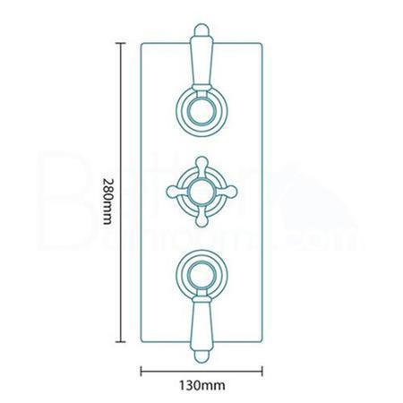 Traditional Concealed Triple Control Shower Valve
