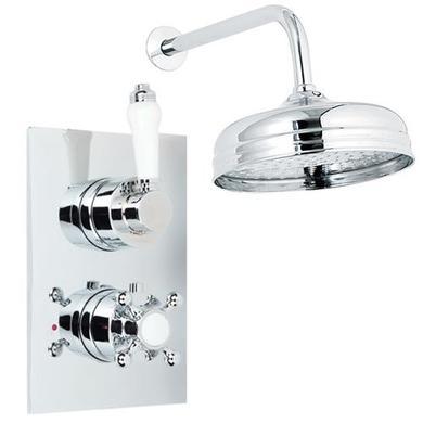 Traditional Dual Valve with 200mm Shower Head & Wall Arm 