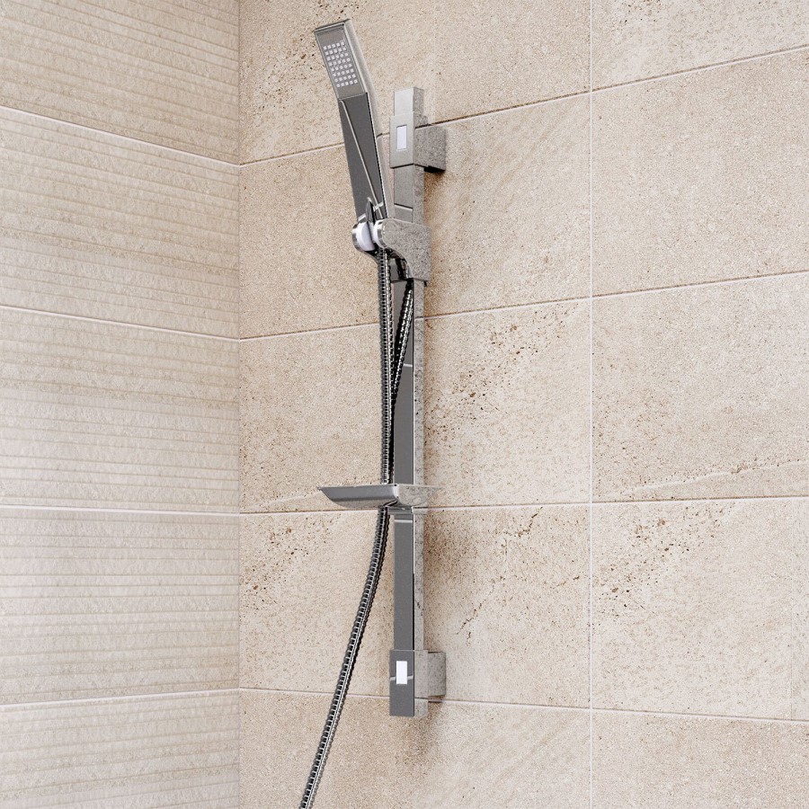 Quadro Square Slide Shower Rail Kit