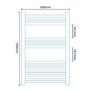 Curved Chrome Heated Bathroom Towel Rail - 760 x 500mm 