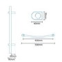 Curved Chrome Heated Bathroom Towel Rail - 760 x 500mm 