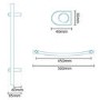 Beta Heat 1150 x 500mm Curved Chrome Heated Towel Rail