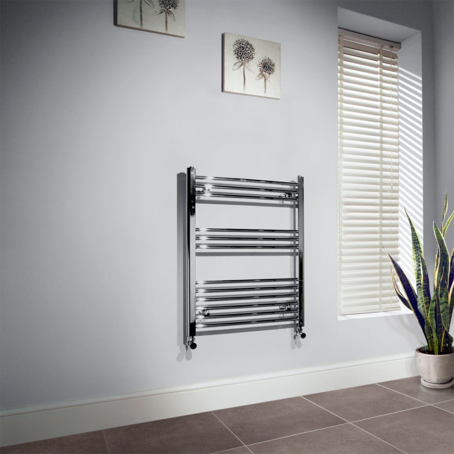 Beta Heat 760 x 600mm Straight Chrome Heated Towel Rail