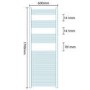 Beta Heat 1700 x 600mm Straight Chrome Heated Towel Rail