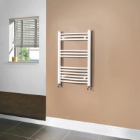 Beta Heat 760 x 500mm Curved White Heated Towel Rail