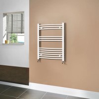 Beta Heat 760 x 600mm Curved White Heated Towel Rail