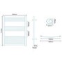 Beta Heat 760 x 600mm Curved White Heated Towel Rail